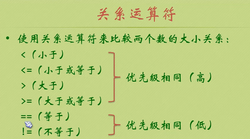 关系运算符